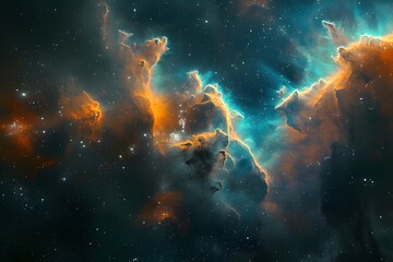 Cosmic Nebula Canvas - obrazy, fototapety, plakaty