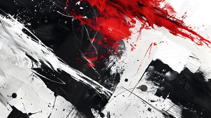 Abstract Red and Black Paint Splatter Art