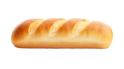 A long loaf of bread with a braided top, isolated on a white background