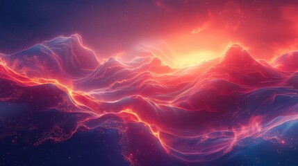 abstract red blue waves and stars background