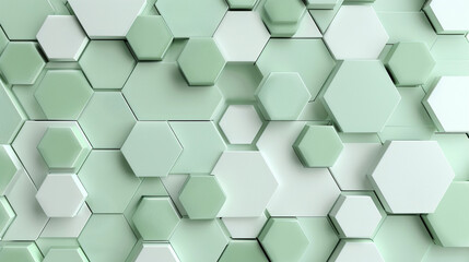 High-tech wellness hexagons in shades of refreshing mint.