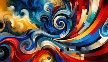 Abstract Art Swirls in Vivid Colors