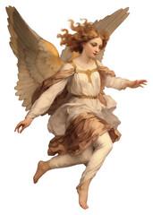 PNG  An angel flying in usesual pose adult white background representation