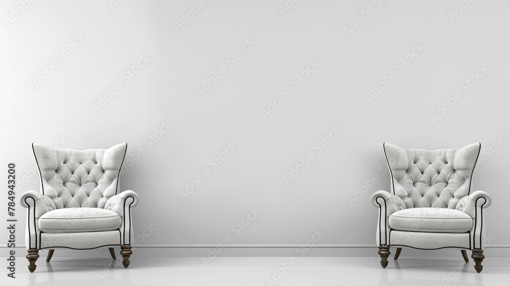 Canvas Prints Modern interior design background with two armchairs and a copy space.