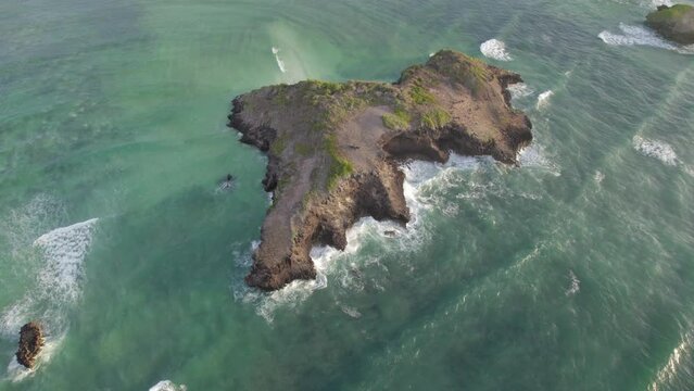 Aerial drone view of one of the 7 Islands, Watamu Kenya.