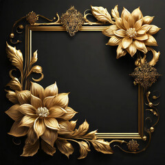 frame with ornament on black