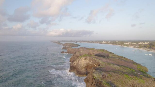 Aerial view of Watamu coast, 7 Islands, Kenya