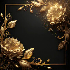 golden floral background