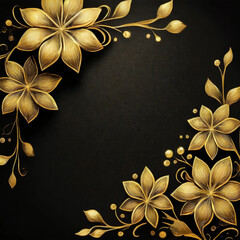 golden floral background