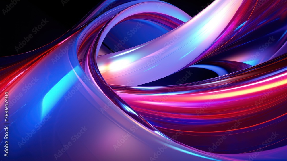Poster dynamic swirl of neon colors and geometric shapes, creating a futuristic and energetic backdrop