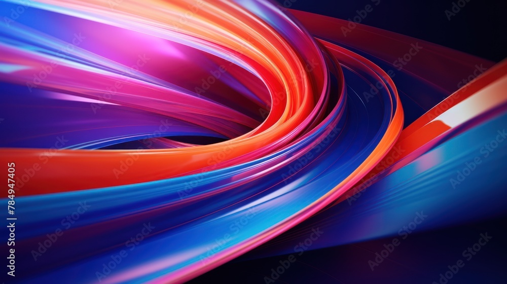 Fototapete dynamic swirl of neon colors and geometric shapes, creating a futuristic and energetic backdrop