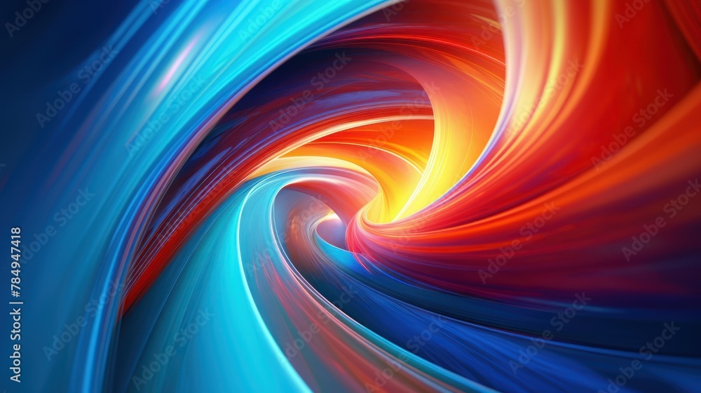 Poster dynamic swirl of neon colors and geometric shapes, creating a futuristic and energetic backdrop