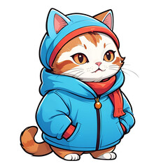 Perfection Cartoon cat wearing fun winter clothes for t-shirt