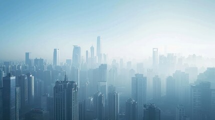 Fototapeta premium city skyline with skyscrapers housing financial institutions and stock exchanges, symbolizing the global economy.