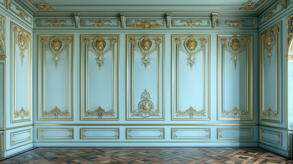 Classic French Boiserie Wall Paneling in Elegant Room