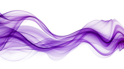 Smooth flowing wave lines in rich purple shades, representing creativity and innovation in technology and science, isolated on a white background.