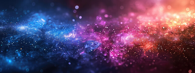 Amazing nebula, blue and purple and red colors, dark background. Created with Ai