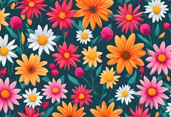 seamless pattern with flowers