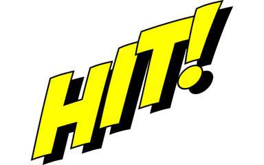 Hit Comic Book Text Pop Art Style