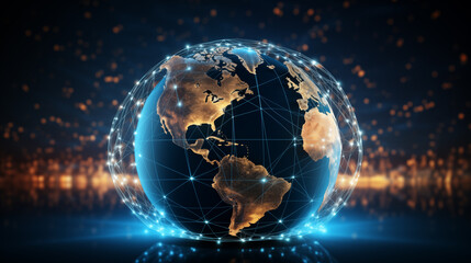 Global network connection. World map composition and global business outline concept. View of earth depicting Global communications