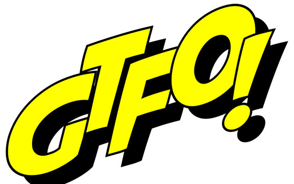 Gtfo Comic Book Text Pop Art Style