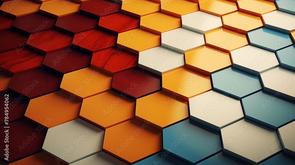 Poster abstract futuristic background with hexagons.