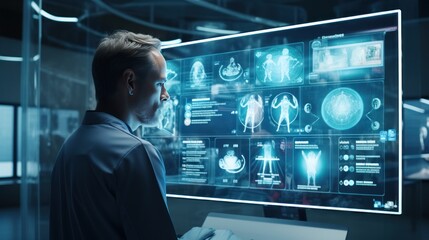  AI-powered medical diagnostic system analyzing patient data 
