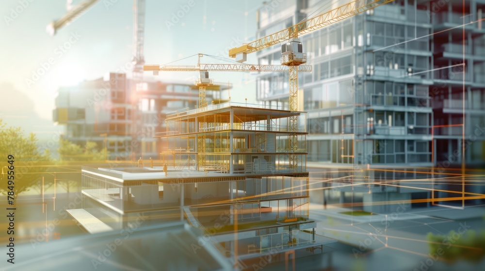 Aufkleber building information modeling (bim) software being used to plan and visualize construction projects 