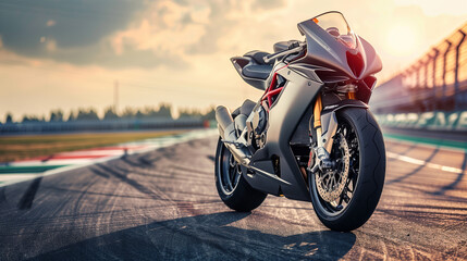 sports motorbike on the race track 