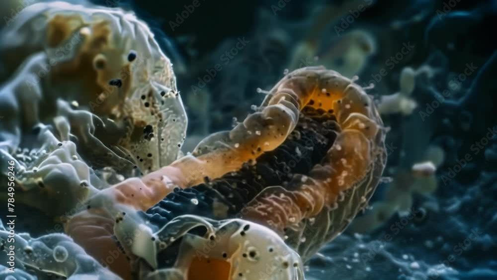 Poster a microscopic view of a soil nematode shows its impressive ability to contort and twist its body all