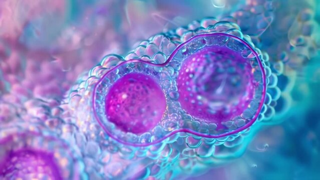 A closer look at the contractile vacuole of a Euglenoid a specialized organelle that pumps excess water out of the cell to prevent . AI generation.