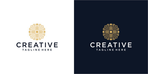 Elegant premium ornament vector logotype symbol.