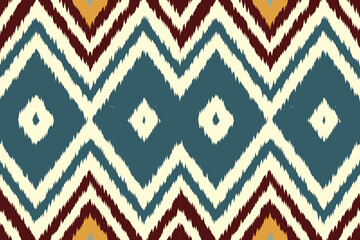 Ethnic abstract ikat art. Aztec ornament print. geometric ethnic pattern seamless  color oriental.  Design for background ,curtain, carpet, wallpaper, clothing, wrapping, Batik, vector illustration.