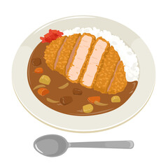 カツカレーのベクターイラスト