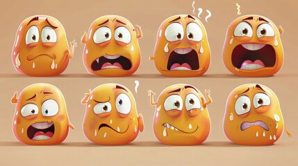 A collection of funny cartoon monsters with varied shapes and sizes, featuring humorous facial expressions and outlandish features.