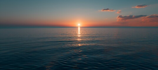 Serene Sunset over Calm Sea