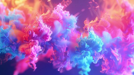 Luminous Currents: Multicolored Smoke Flow