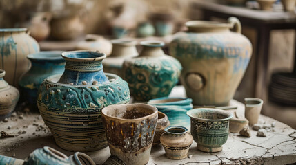Fototapeta na wymiar Ancient pottery techniques