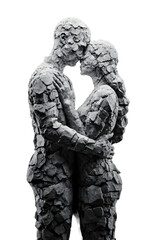 illustration of a couple embracing transparent background