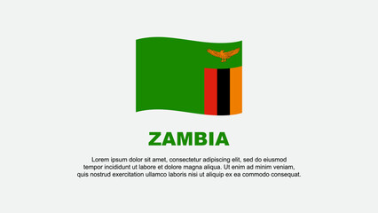 Zambia Flag Abstract Background Design Template. Zambia Independence Day Banner Social Media Vector Illustration. Zambia Background