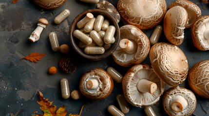 Chestnut mushrooms food for health , generative ai
 