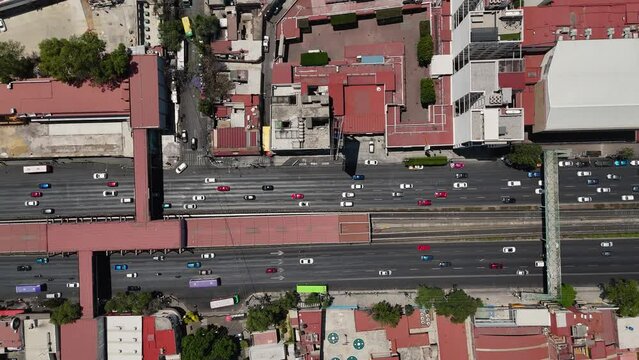 Aerial View of Calzada de Tlalpan in Slow Motion, Captured by Dorne CDMX