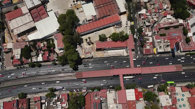 Aerial View of Calzada de Tlalpan in Slow Motion, Captured by Dorne CDMX