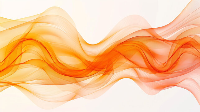 Colorful spectrum gradient wave lines in shades of vibrant orange, depicting dynamism and progress in digital communication and technology, isolated on a white background.
