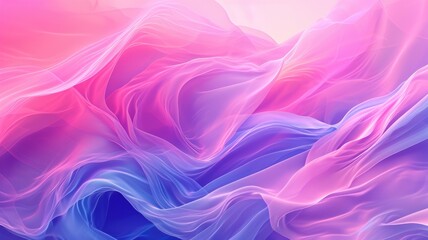 The abstract picture of the two colours of blue and pink colours that has been created form of the waving shiny smooth satin fabric that curved and bend around this beauty abstract picture. AIGX01. - obrazy, fototapety, plakaty