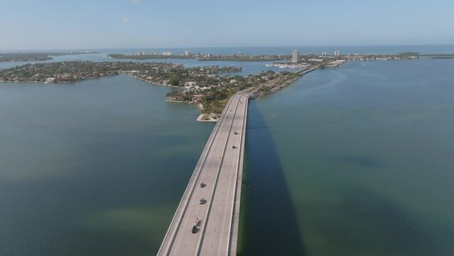 Gorgeous view of the bridge at John Ringling Blvd headed into Lido Key in Florida.