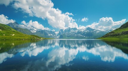 Majestic Lake Surrounded by Mountains