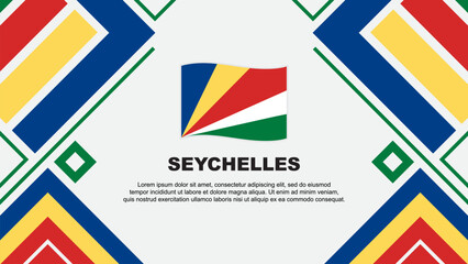 Seychelles Flag Abstract Background Design Template. Seychelles Independence Day Banner Wallpaper Vector Illustration. Seychelles Flag