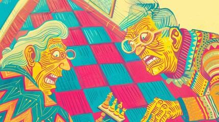 An old couple s random, passionate debate over a chess game, intellects untamed by time