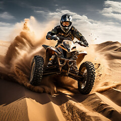 motocross rider in the desert